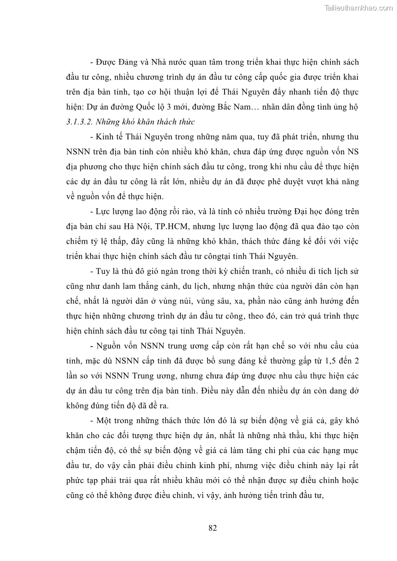 Luận án tiến sĩ chính sách công Chính sách đầu tư công từ thực tiễn tỉnh Thái Nguyên - 8 Trang 91