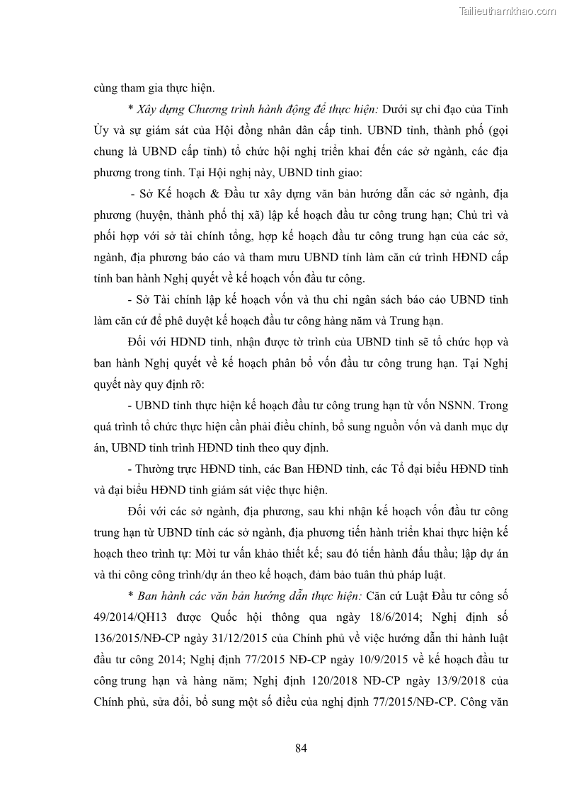 Luận án tiến sĩ chính sách công Chính sách đầu tư công từ thực tiễn tỉnh Thái Nguyên - 8 Trang 93