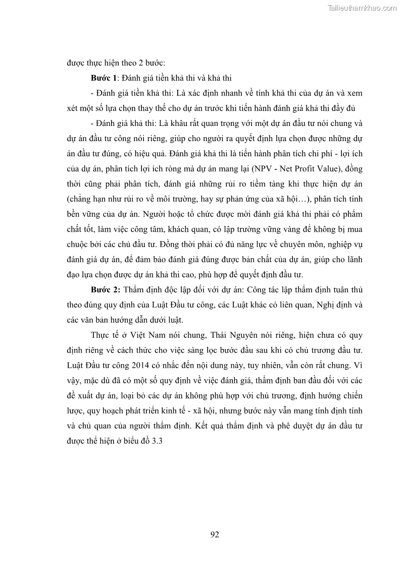 Luận án tiến sĩ chính sách công Chính sách đầu tư công từ thực tiễn tỉnh Thái Nguyên - 9 Trang 101