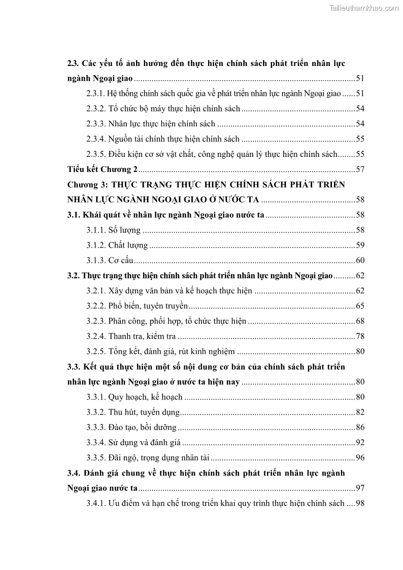 Luận án tiến sĩ chính sách công Thực hiện chính sách phát triển nhân lực ngành Ngoại giao ở Việt Nam hiện nay - 1 Trang 6