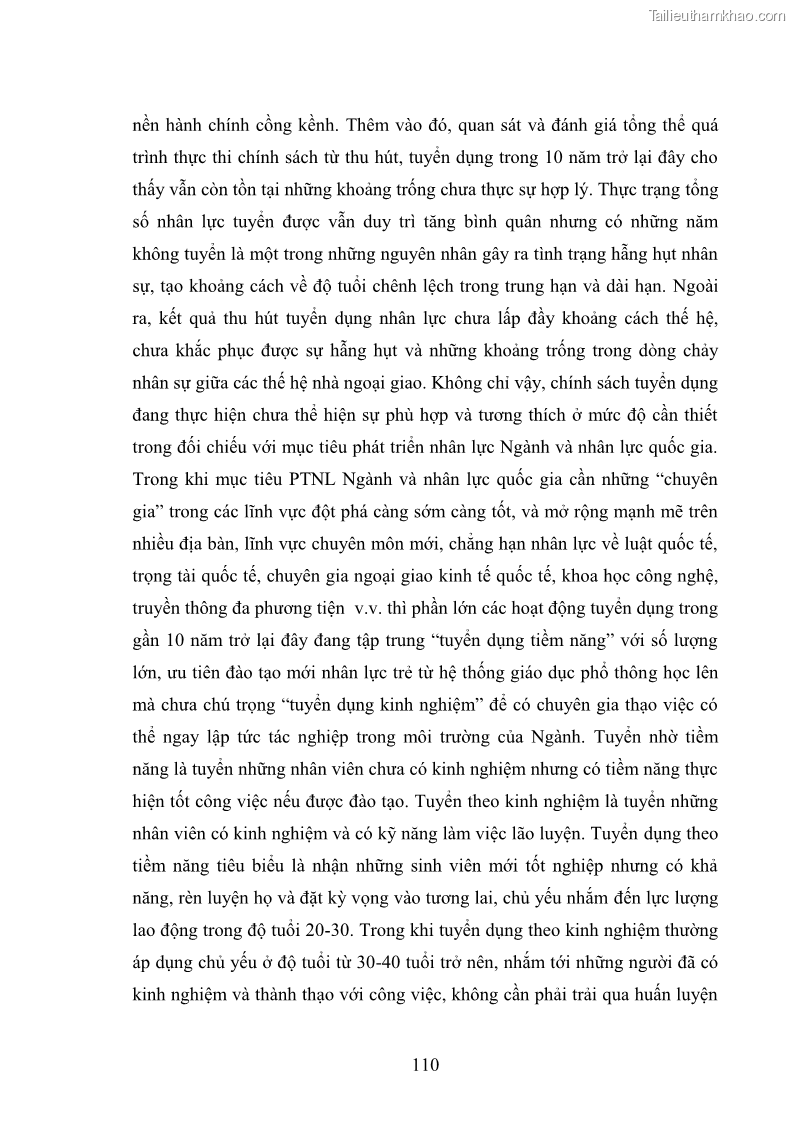 Luận án tiến sĩ chính sách công Thực hiện chính sách phát triển nhân lực ngành Ngoại giao ở Việt Nam hiện nay - 10 Trang 119