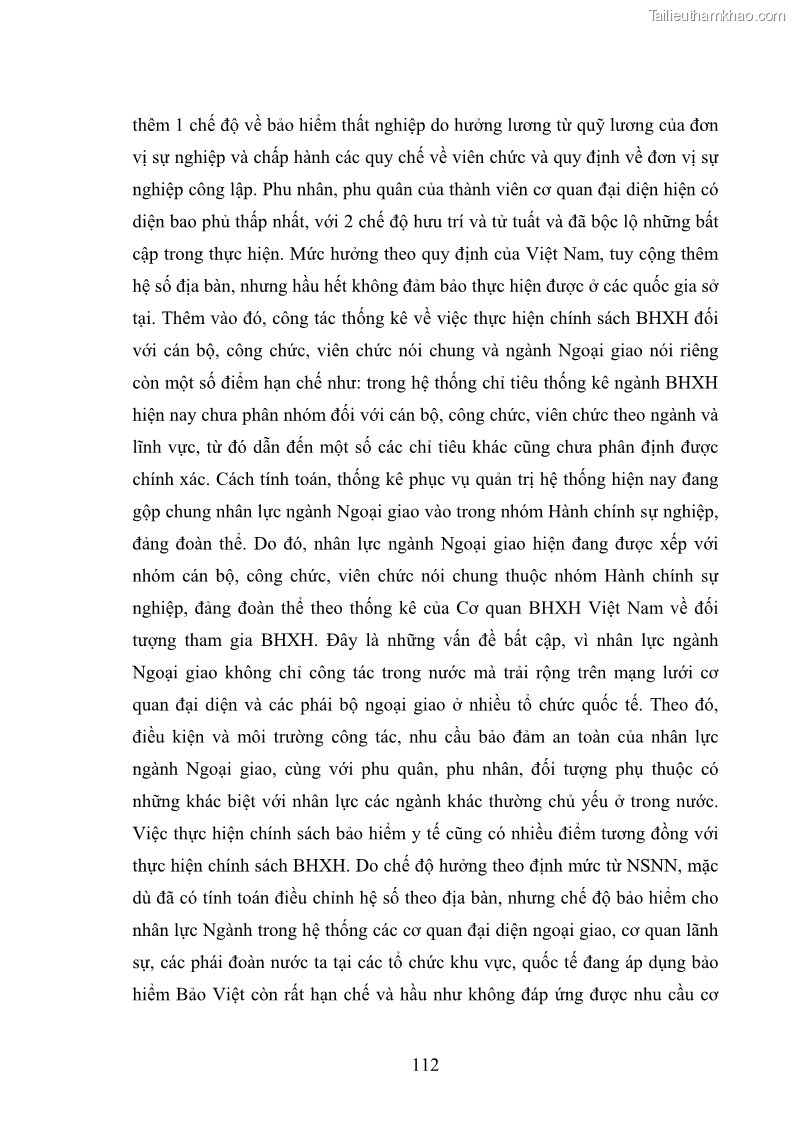 Luận án tiến sĩ chính sách công Thực hiện chính sách phát triển nhân lực ngành Ngoại giao ở Việt Nam hiện nay - 11 Trang 121