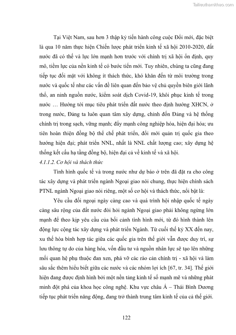 Luận án tiến sĩ chính sách công Thực hiện chính sách phát triển nhân lực ngành Ngoại giao ở Việt Nam hiện nay - 11 Trang 131