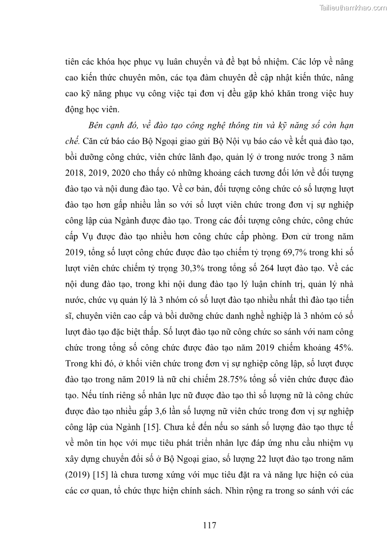 Luận án tiến sĩ chính sách công Thực hiện chính sách phát triển nhân lực ngành Ngoại giao ở Việt Nam hiện nay - 11 Trang 126