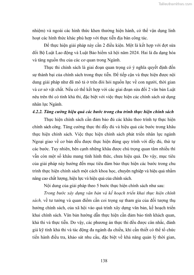 Luận án tiến sĩ chính sách công Thực hiện chính sách phát triển nhân lực ngành Ngoại giao ở Việt Nam hiện nay - 13 Trang 147