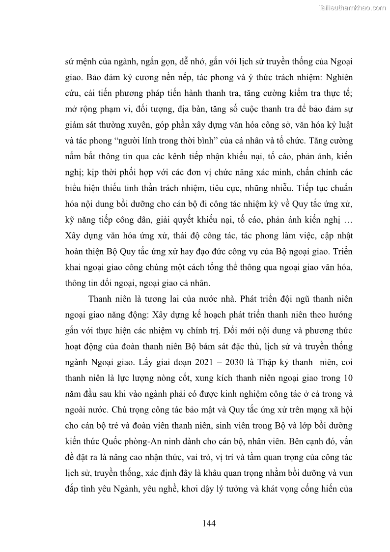Luận án tiến sĩ chính sách công Thực hiện chính sách phát triển nhân lực ngành Ngoại giao ở Việt Nam hiện nay - 13 Trang 153