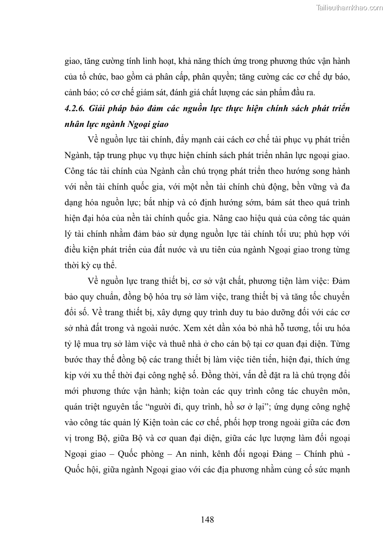 Luận án tiến sĩ chính sách công Thực hiện chính sách phát triển nhân lực ngành Ngoại giao ở Việt Nam hiện nay - 14 Trang 157