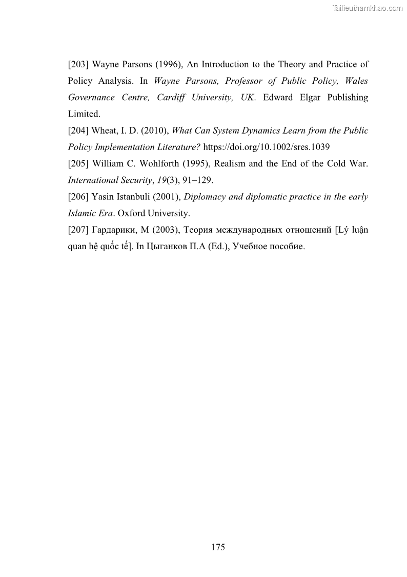 Luận án tiến sĩ chính sách công Thực hiện chính sách phát triển nhân lực ngành Ngoại giao ở Việt Nam hiện nay - 16 Trang 184