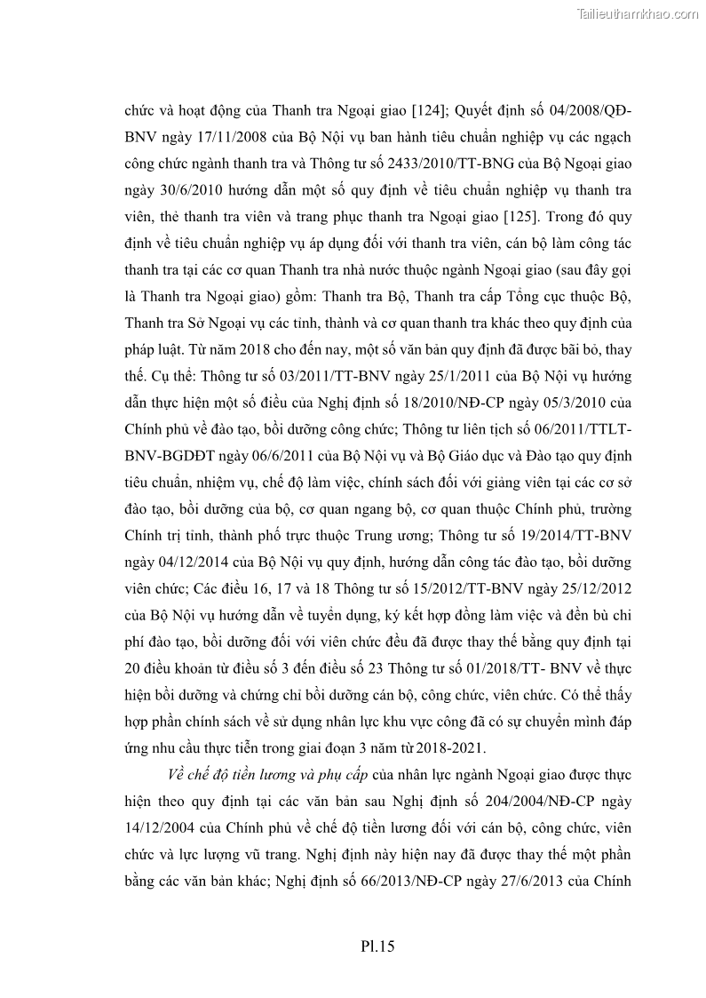 Luận án tiến sĩ chính sách công Thực hiện chính sách phát triển nhân lực ngành Ngoại giao ở Việt Nam hiện nay - 17 Trang 200