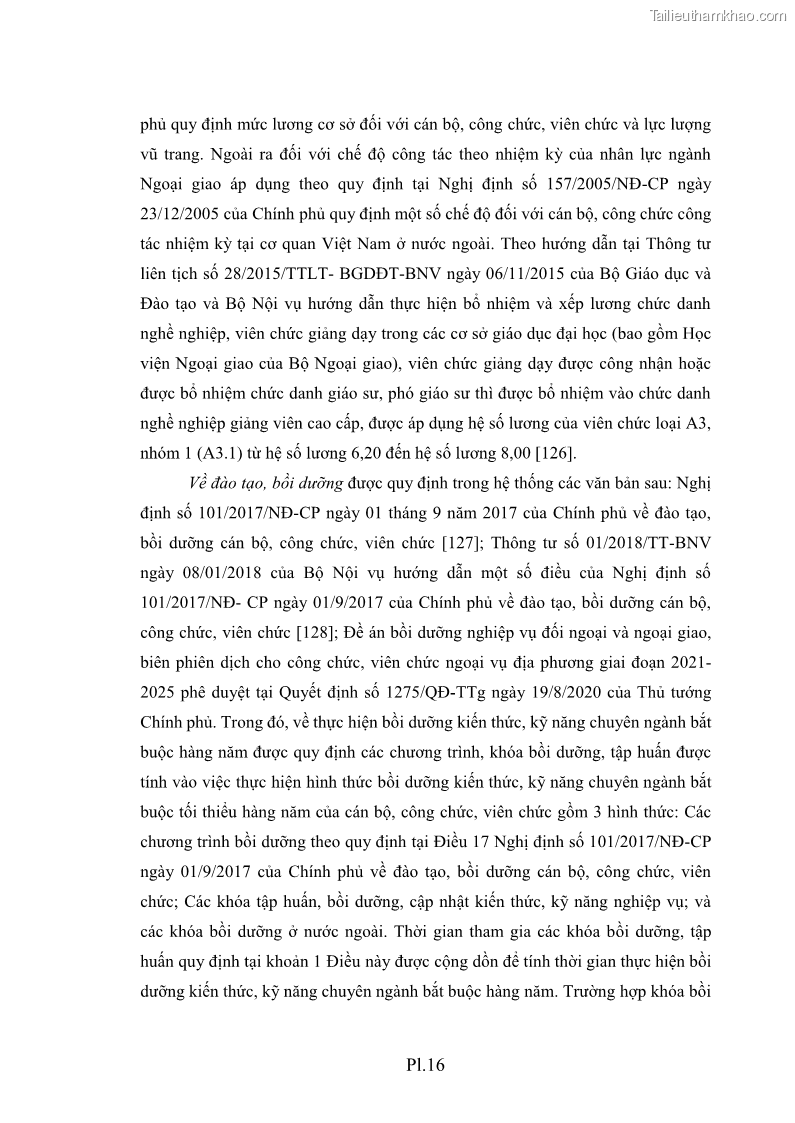 Luận án tiến sĩ chính sách công Thực hiện chính sách phát triển nhân lực ngành Ngoại giao ở Việt Nam hiện nay - 17 Trang 201