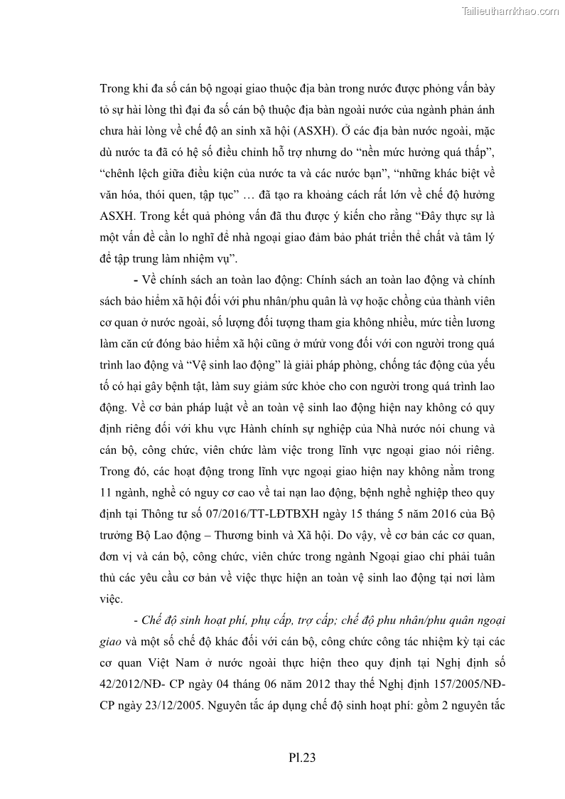Luận án tiến sĩ chính sách công Thực hiện chính sách phát triển nhân lực ngành Ngoại giao ở Việt Nam hiện nay - 18 Trang 208