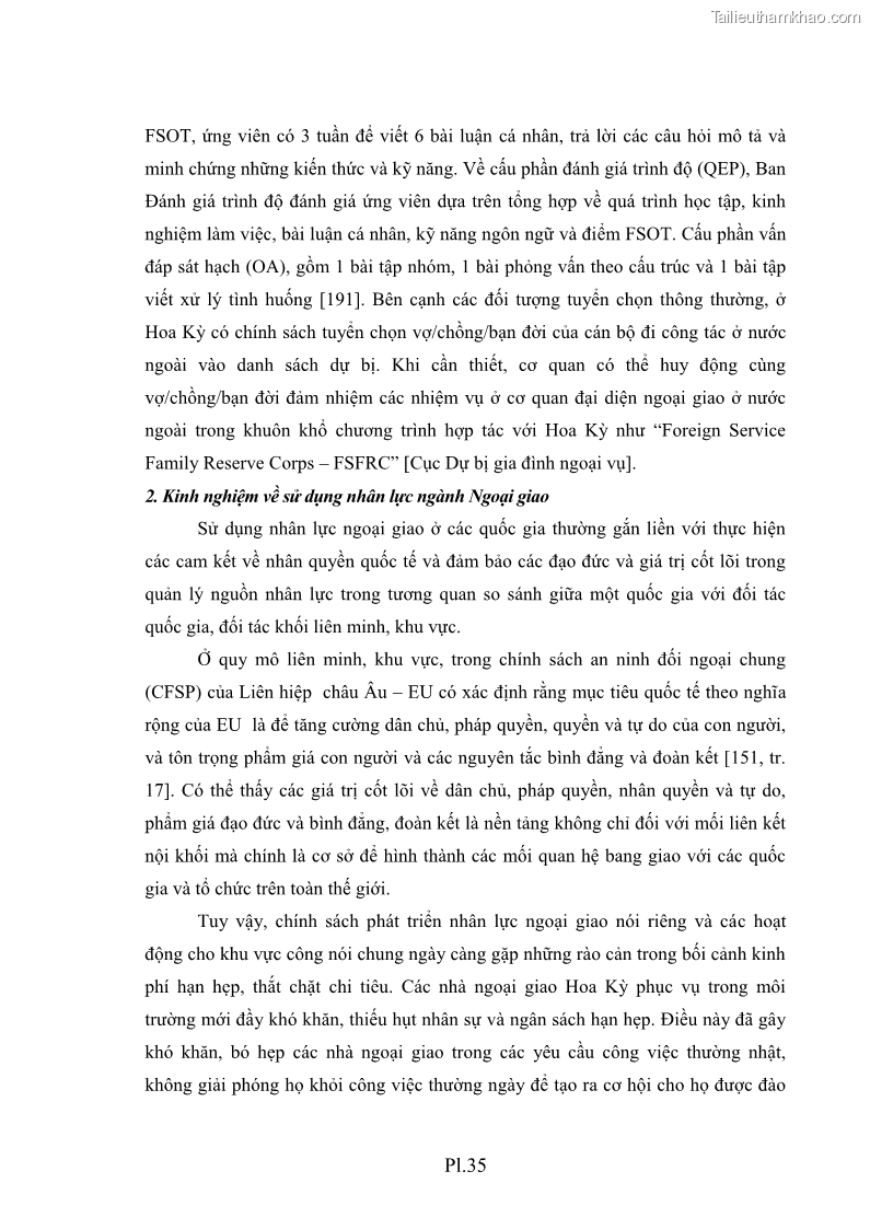 Luận án tiến sĩ chính sách công Thực hiện chính sách phát triển nhân lực ngành Ngoại giao ở Việt Nam hiện nay - 19 Trang 220