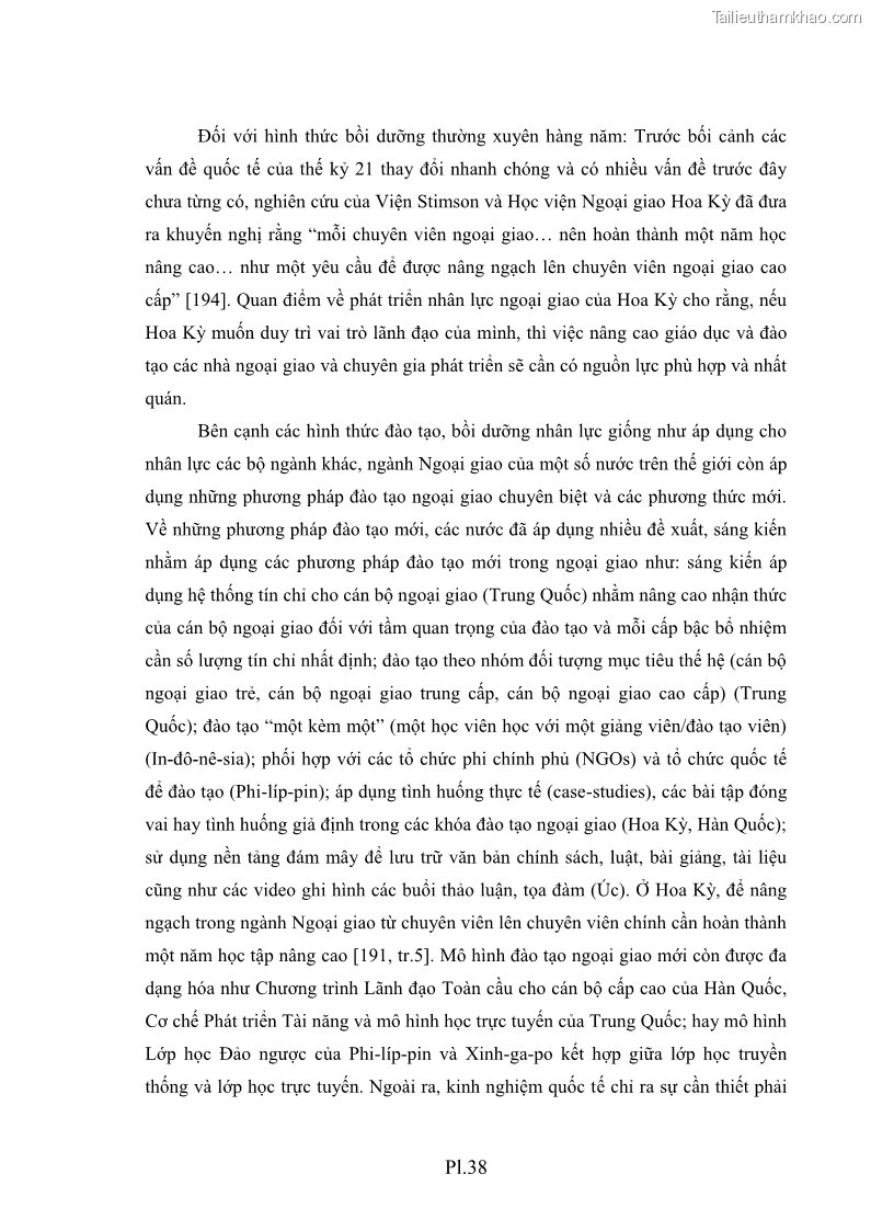 Luận án tiến sĩ chính sách công Thực hiện chính sách phát triển nhân lực ngành Ngoại giao ở Việt Nam hiện nay - 19 Trang 223