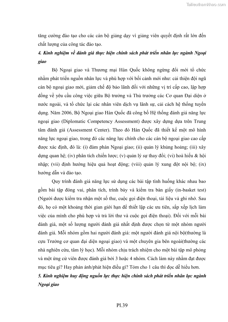 Luận án tiến sĩ chính sách công Thực hiện chính sách phát triển nhân lực ngành Ngoại giao ở Việt Nam hiện nay - 19 Trang 224