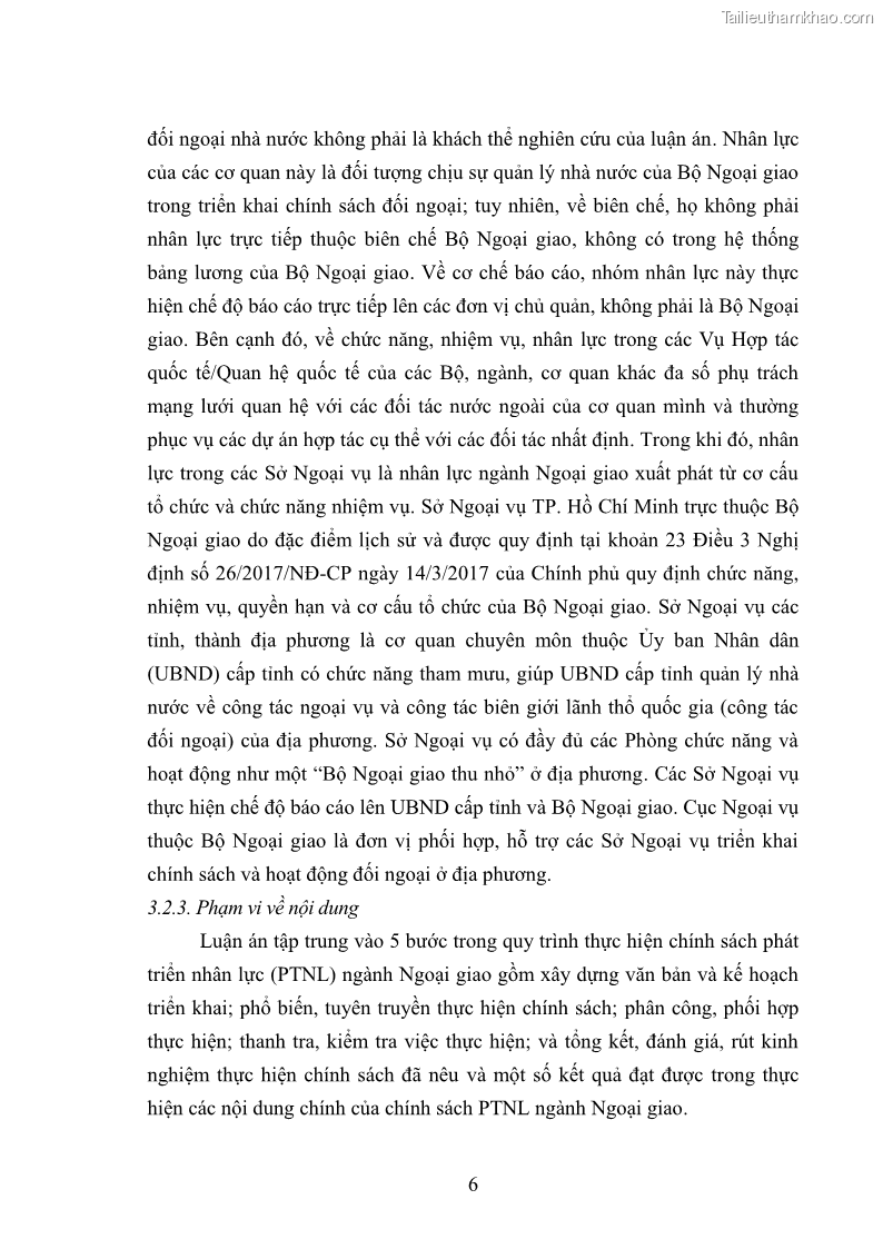 Luận án tiến sĩ chính sách công Thực hiện chính sách phát triển nhân lực ngành Ngoại giao ở Việt Nam hiện nay - 2 Trang 15