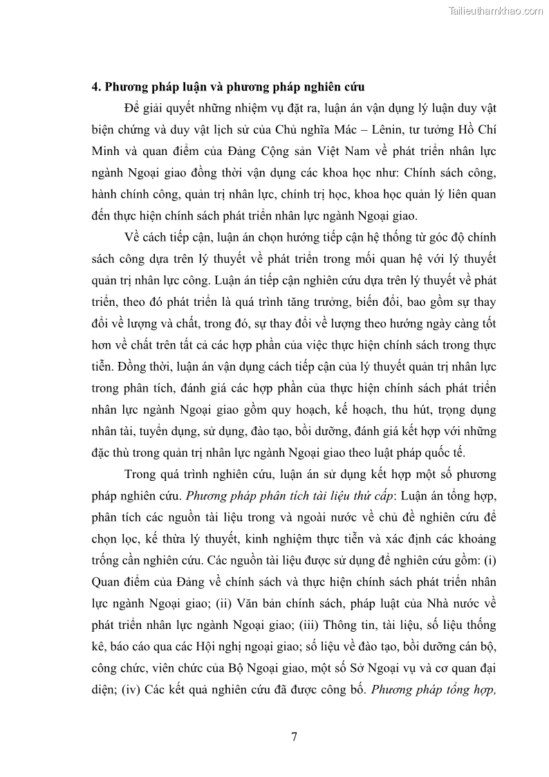 Luận án tiến sĩ chính sách công Thực hiện chính sách phát triển nhân lực ngành Ngoại giao ở Việt Nam hiện nay - 2 Trang 16