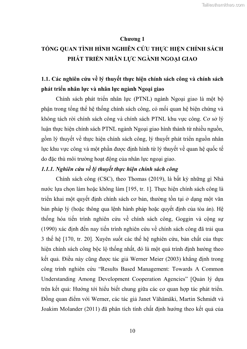 Luận án tiến sĩ chính sách công Thực hiện chính sách phát triển nhân lực ngành Ngoại giao ở Việt Nam hiện nay - 2 Trang 19