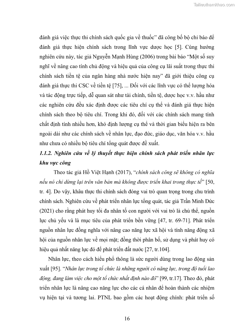 Luận án tiến sĩ chính sách công Thực hiện chính sách phát triển nhân lực ngành Ngoại giao ở Việt Nam hiện nay - 3 Trang 25