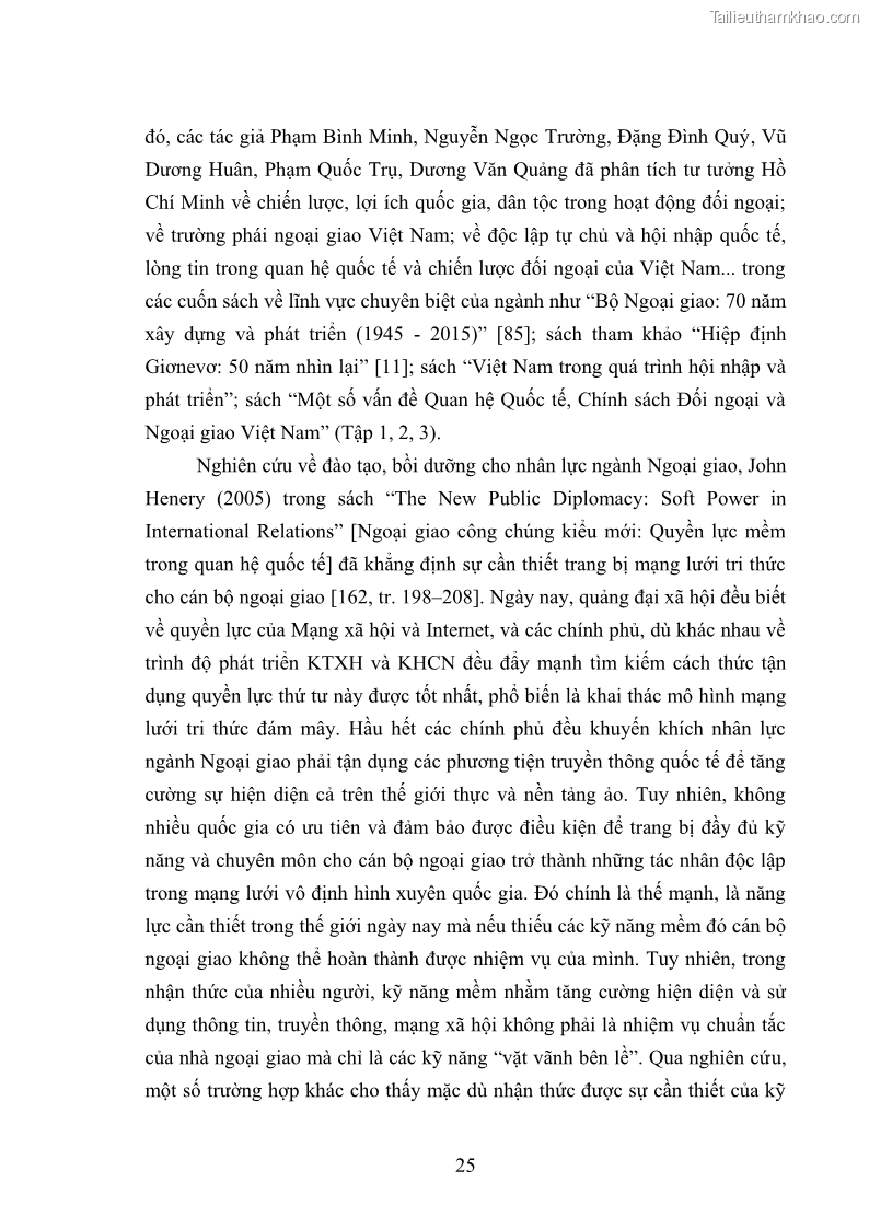 Luận án tiến sĩ chính sách công Thực hiện chính sách phát triển nhân lực ngành Ngoại giao ở Việt Nam hiện nay - 3 Trang 34