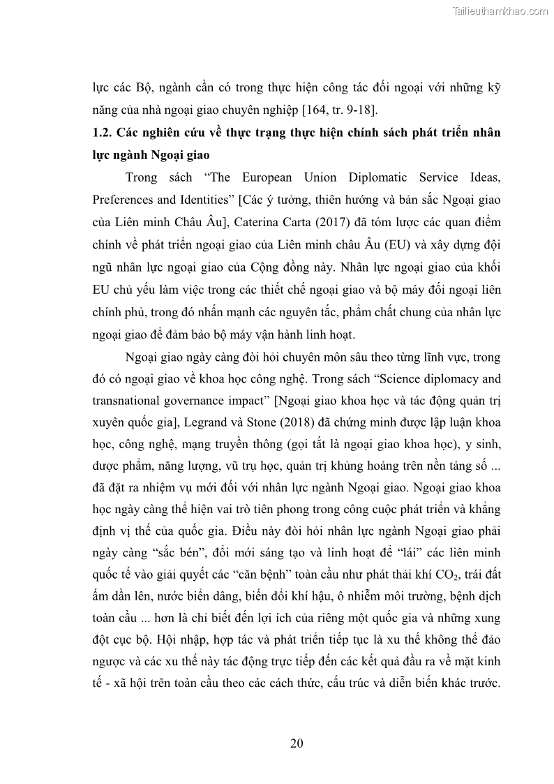 Luận án tiến sĩ chính sách công Thực hiện chính sách phát triển nhân lực ngành Ngoại giao ở Việt Nam hiện nay - 3 Trang 29