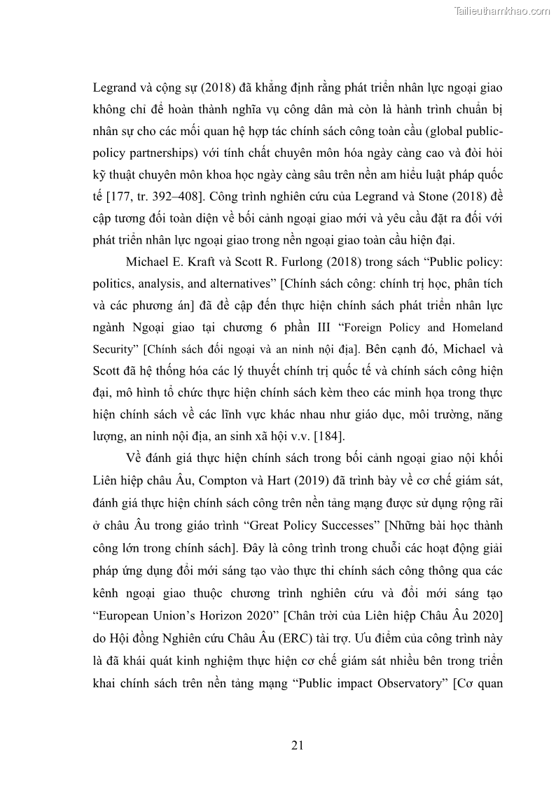 Luận án tiến sĩ chính sách công Thực hiện chính sách phát triển nhân lực ngành Ngoại giao ở Việt Nam hiện nay - 3 Trang 30