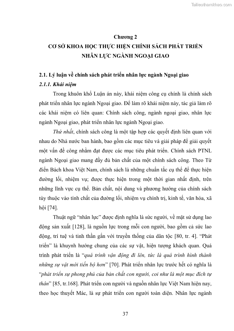 Luận án tiến sĩ chính sách công Thực hiện chính sách phát triển nhân lực ngành Ngoại giao ở Việt Nam hiện nay - 4 Trang 46