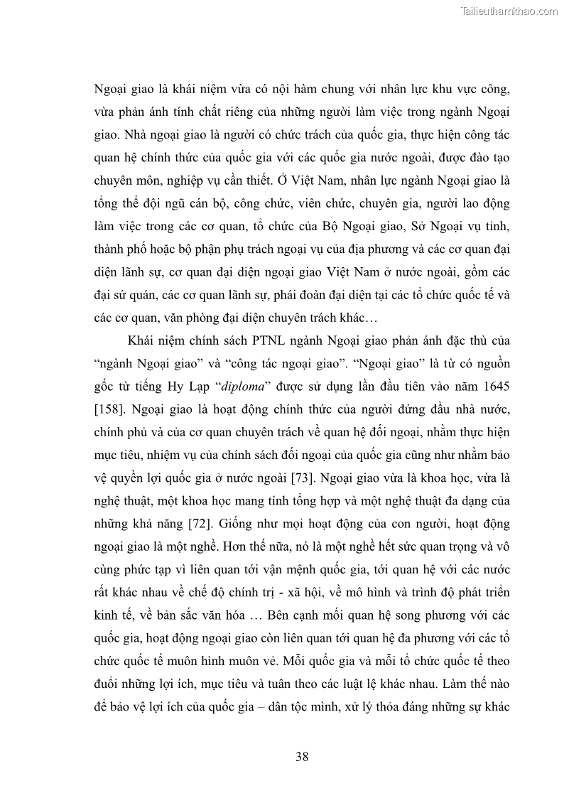 Luận án tiến sĩ chính sách công Thực hiện chính sách phát triển nhân lực ngành Ngoại giao ở Việt Nam hiện nay - 4 Trang 47