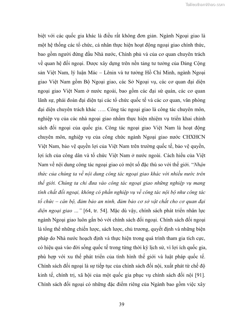 Luận án tiến sĩ chính sách công Thực hiện chính sách phát triển nhân lực ngành Ngoại giao ở Việt Nam hiện nay - 4 Trang 48