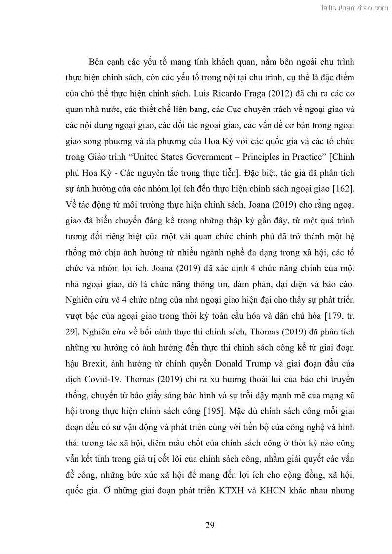 Luận án tiến sĩ chính sách công Thực hiện chính sách phát triển nhân lực ngành Ngoại giao ở Việt Nam hiện nay - 4 Trang 38