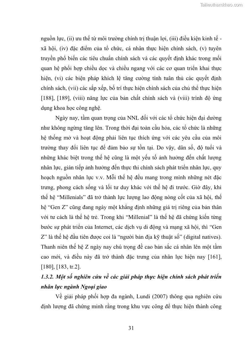 Luận án tiến sĩ chính sách công Thực hiện chính sách phát triển nhân lực ngành Ngoại giao ở Việt Nam hiện nay - 4 Trang 40