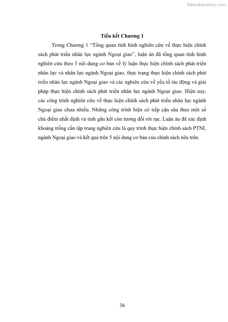 Luận án tiến sĩ chính sách công Thực hiện chính sách phát triển nhân lực ngành Ngoại giao ở Việt Nam hiện nay - 4 Trang 45