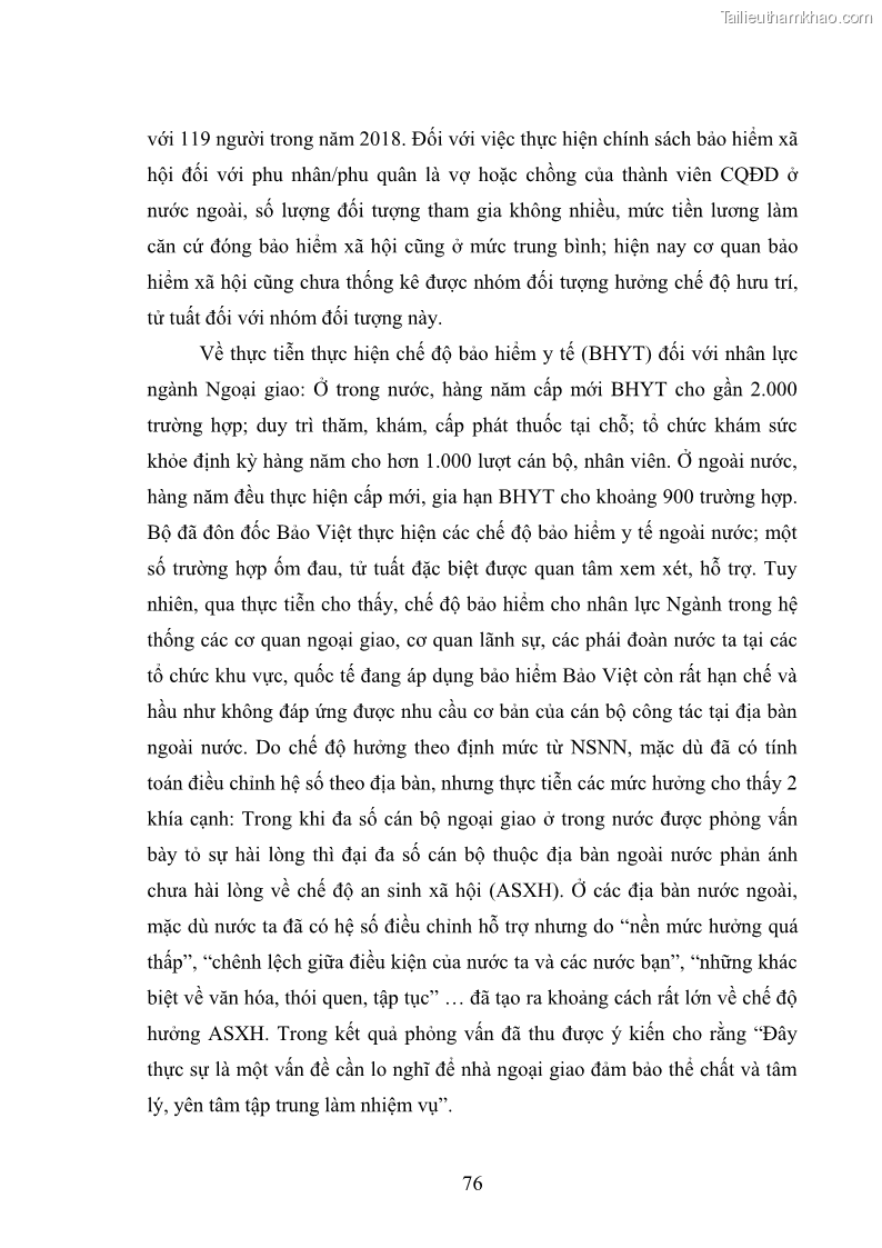 Luận án tiến sĩ chính sách công Thực hiện chính sách phát triển nhân lực ngành Ngoại giao ở Việt Nam hiện nay - 8 Trang 85