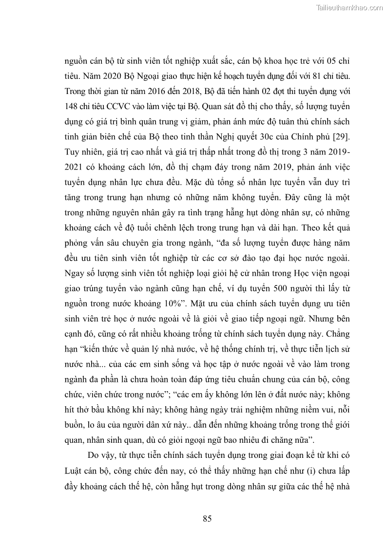 Luận án tiến sĩ chính sách công Thực hiện chính sách phát triển nhân lực ngành Ngoại giao ở Việt Nam hiện nay - 8 Trang 94