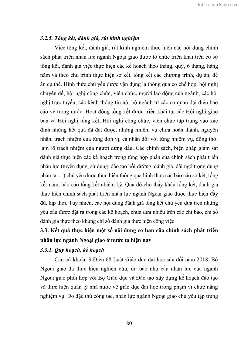 Luận án tiến sĩ chính sách công Thực hiện chính sách phát triển nhân lực ngành Ngoại giao ở Việt Nam hiện nay - 8 Trang 89