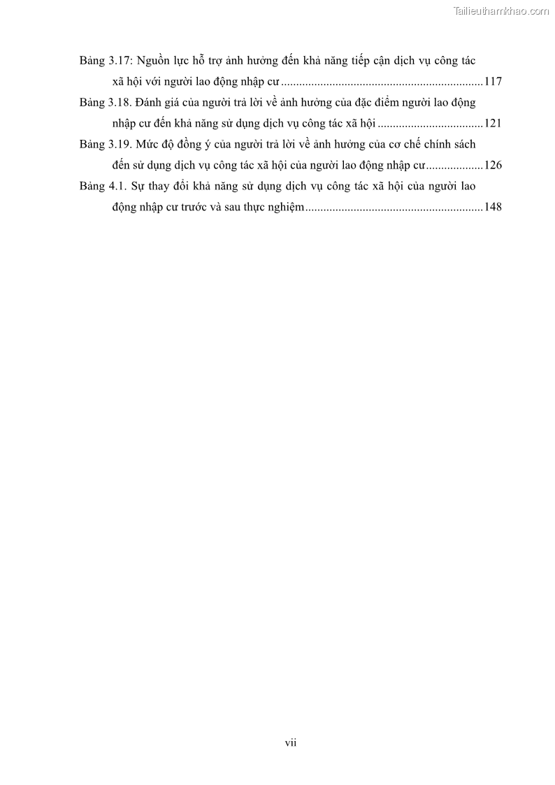 Luận án tiến sĩ công tác xã hội Dịch vụ công tác xã hội đối với người lao động nhập cư khu vực kinh tế phi nhà nước từ thực tiễn Thành phố Hồ Chí Minh - 1 Trang 9