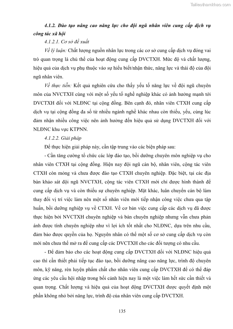 Luận án tiến sĩ công tác xã hội Dịch vụ công tác xã hội đối với người lao động nhập cư khu vực kinh tế phi nhà nước từ thực tiễn Thành phố Hồ Chí Minh - 13 Trang 145
