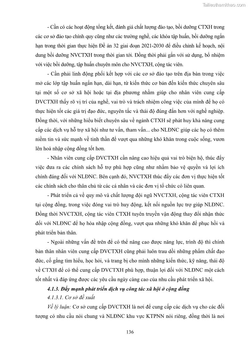 Luận án tiến sĩ công tác xã hội Dịch vụ công tác xã hội đối với người lao động nhập cư khu vực kinh tế phi nhà nước từ thực tiễn Thành phố Hồ Chí Minh - 13 Trang 146