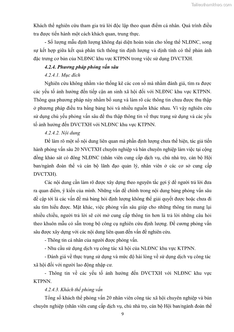Luận án tiến sĩ công tác xã hội Dịch vụ công tác xã hội đối với người lao động nhập cư khu vực kinh tế phi nhà nước từ thực tiễn Thành phố Hồ Chí Minh - 2 Trang 19
