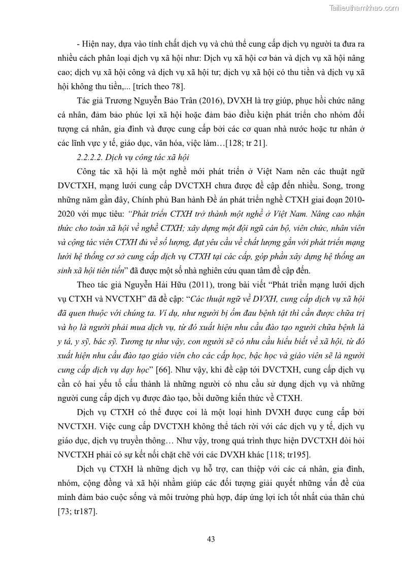 Luận án tiến sĩ công tác xã hội Dịch vụ công tác xã hội đối với người lao động nhập cư khu vực kinh tế phi nhà nước từ thực tiễn Thành phố Hồ Chí Minh - 5 Trang 53