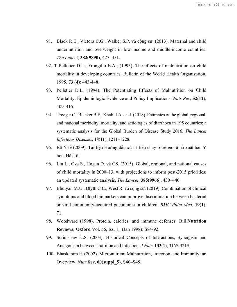 Luận án tiến sĩ dinh dưỡng Hiệu quả bổ sung đa vi chất dinh dưỡng và bột lá Riềng ấm lên tình trạng dinh dưỡng và miễn dịch của trẻ em 36-59 tháng tuổi dân tộc Thái tại thành phố Sơn La, tỉnh Sơn La - 14 Trang 162