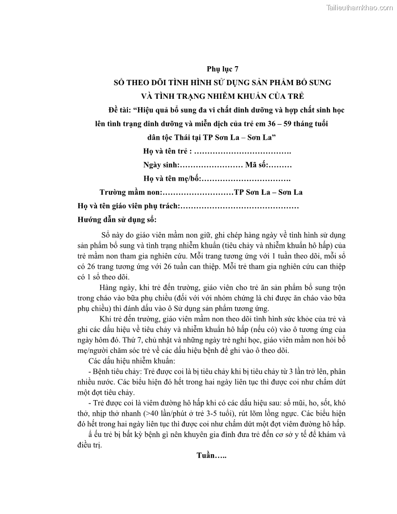 Luận án tiến sĩ dinh dưỡng Hiệu quả bổ sung đa vi chất dinh dưỡng và bột lá Riềng ấm lên tình trạng dinh dưỡng và miễn dịch của trẻ em 36-59 tháng tuổi dân tộc Thái tại thành phố Sơn La, tỉnh Sơn La - 16 Trang 187