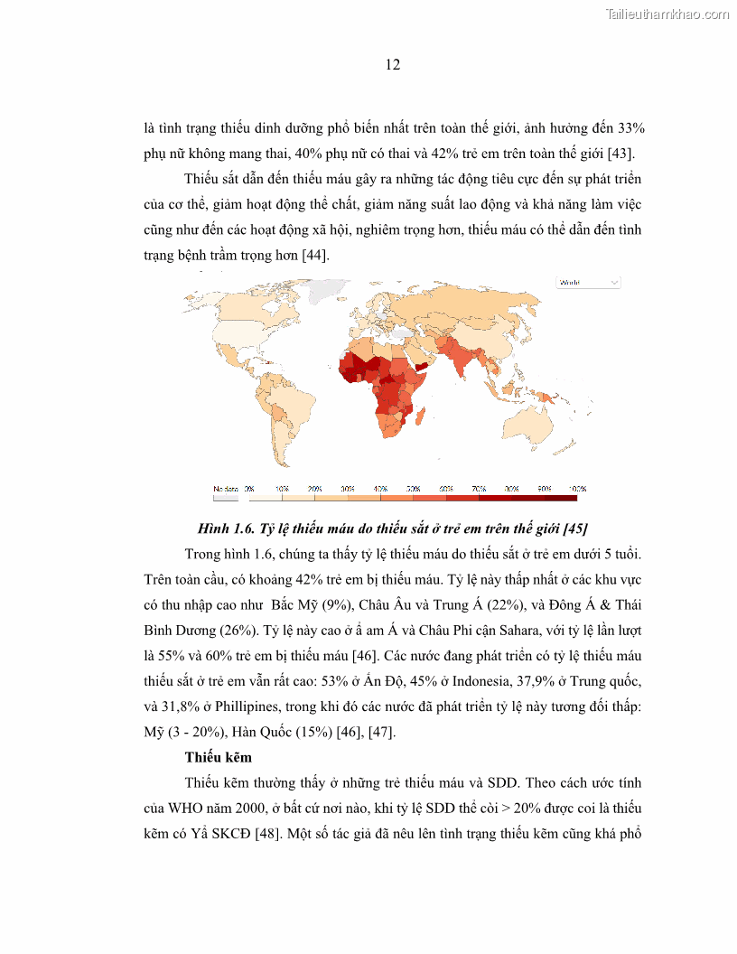 Luận án tiến sĩ dinh dưỡng Hiệu quả bổ sung đa vi chất dinh dưỡng và bột lá Riềng ấm lên tình trạng dinh dưỡng và miễn dịch của trẻ em 36-59 tháng tuổi dân tộc Thái tại thành phố Sơn La, tỉnh Sơn La - 2 Trang 23