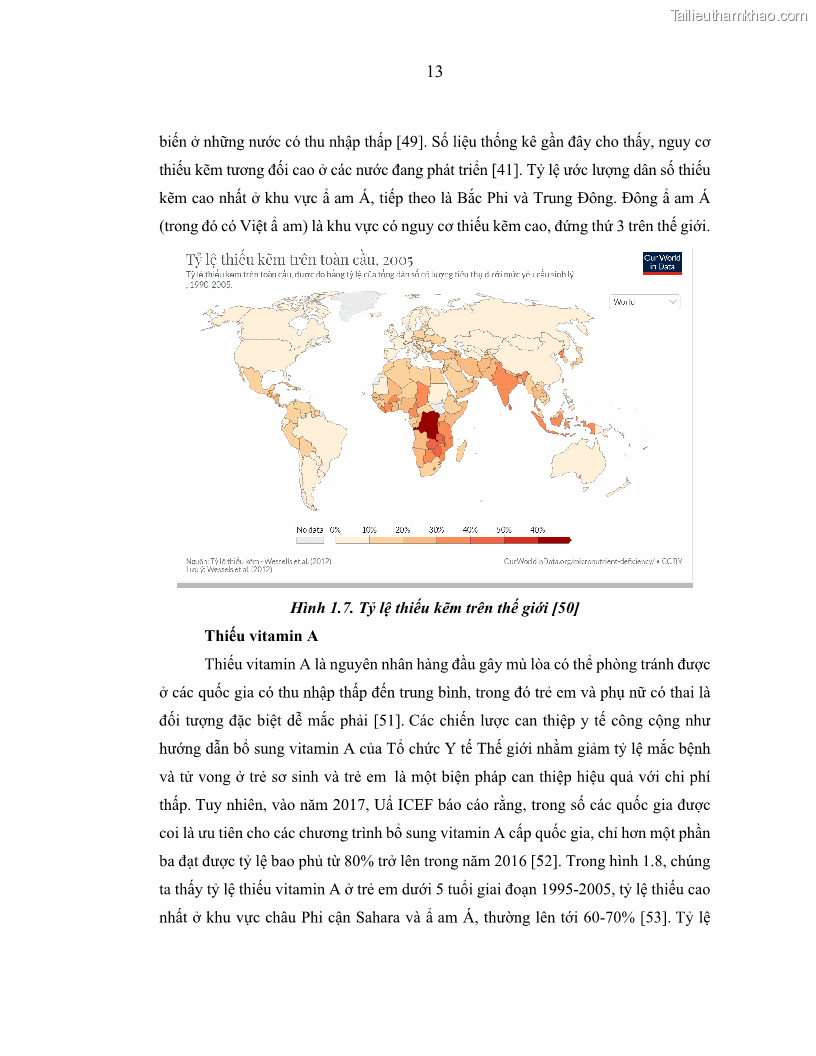 Luận án tiến sĩ dinh dưỡng Hiệu quả bổ sung đa vi chất dinh dưỡng và bột lá Riềng ấm lên tình trạng dinh dưỡng và miễn dịch của trẻ em 36-59 tháng tuổi dân tộc Thái tại thành phố Sơn La, tỉnh Sơn La - 2 Trang 24
