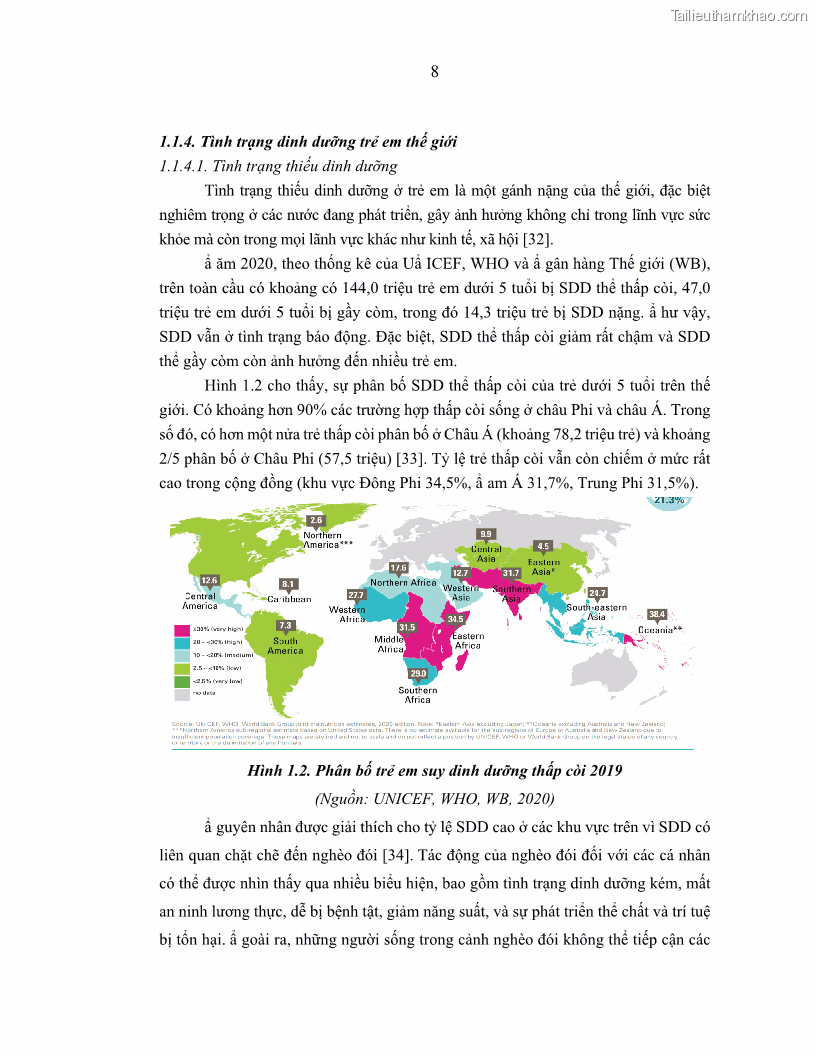 Luận án tiến sĩ dinh dưỡng Hiệu quả bổ sung đa vi chất dinh dưỡng và bột lá Riềng ấm lên tình trạng dinh dưỡng và miễn dịch của trẻ em 36-59 tháng tuổi dân tộc Thái tại thành phố Sơn La, tỉnh Sơn La - 2 Trang 19