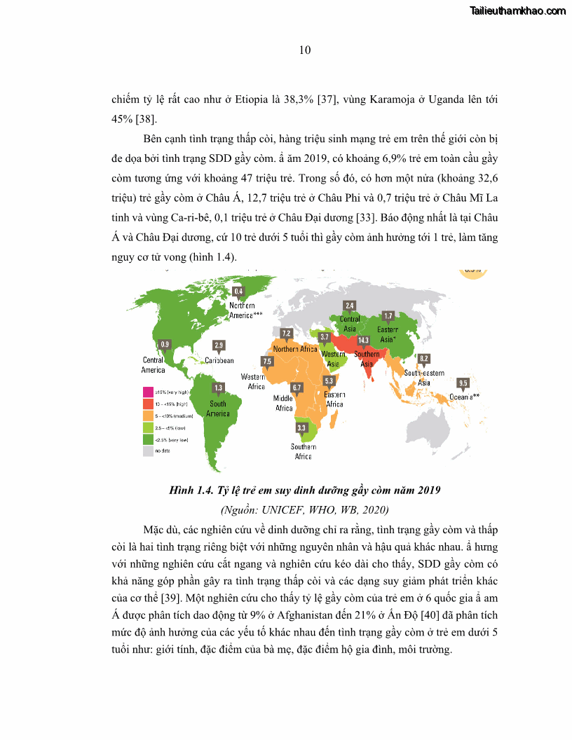 Luận án tiến sĩ dinh dưỡng Hiệu quả bổ sung đa vi chất dinh dưỡng và bột lá Riềng ấm lên tình trạng dinh dưỡng và miễn dịch của trẻ em 36-59 tháng tuổi dân tộc Thái tại thành phố Sơn La, tỉnh Sơn La - 2 Trang 21