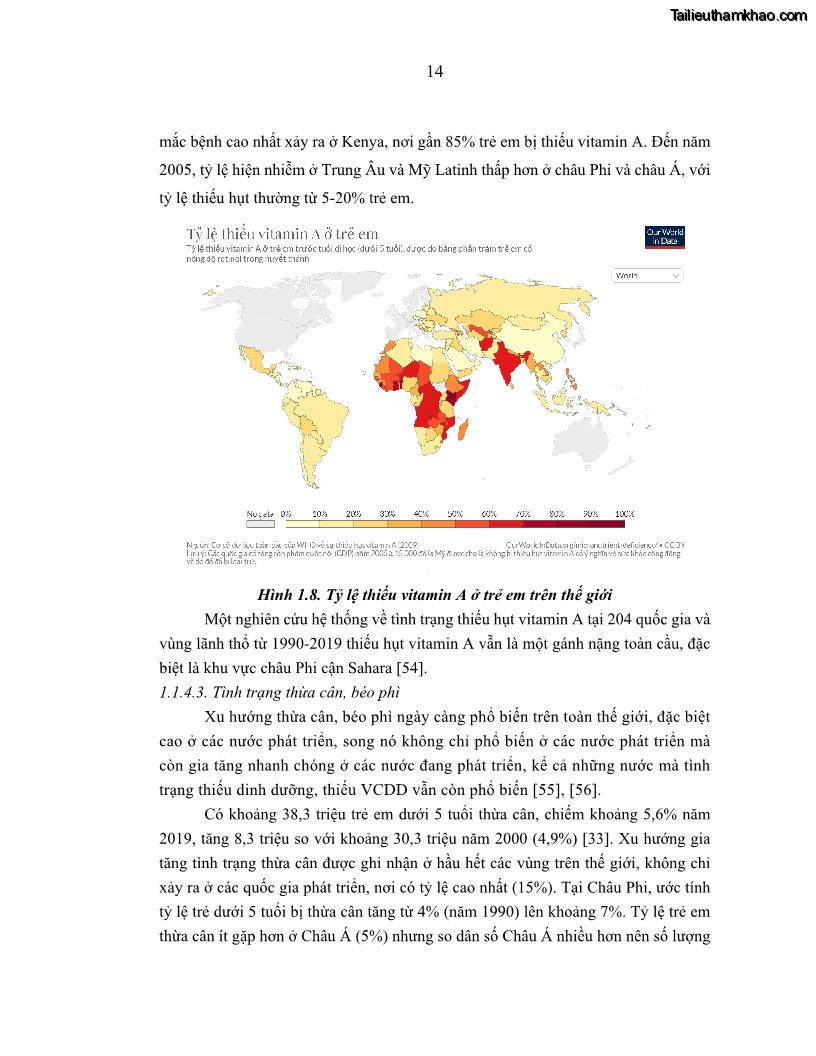 Luận án tiến sĩ dinh dưỡng Hiệu quả bổ sung đa vi chất dinh dưỡng và bột lá Riềng ấm lên tình trạng dinh dưỡng và miễn dịch của trẻ em 36-59 tháng tuổi dân tộc Thái tại thành phố Sơn La, tỉnh Sơn La - 3 Trang 25