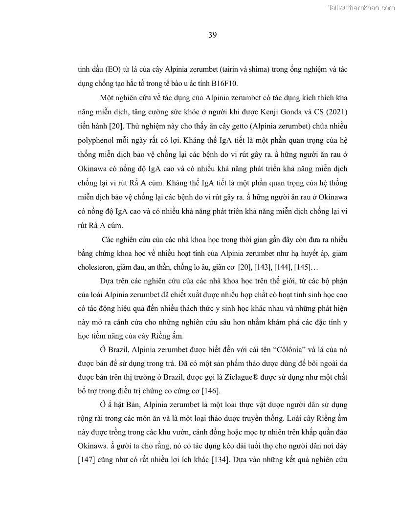Luận án tiến sĩ dinh dưỡng Hiệu quả bổ sung đa vi chất dinh dưỡng và bột lá Riềng ấm lên tình trạng dinh dưỡng và miễn dịch của trẻ em 36-59 tháng tuổi dân tộc Thái tại thành phố Sơn La, tỉnh Sơn La - 5 Trang 50