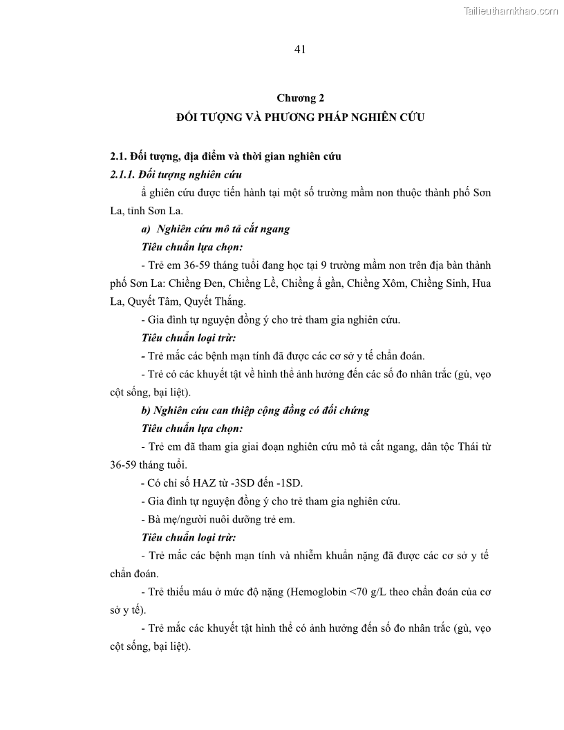 Luận án tiến sĩ dinh dưỡng Hiệu quả bổ sung đa vi chất dinh dưỡng và bột lá Riềng ấm lên tình trạng dinh dưỡng và miễn dịch của trẻ em 36-59 tháng tuổi dân tộc Thái tại thành phố Sơn La, tỉnh Sơn La - 5 Trang 52