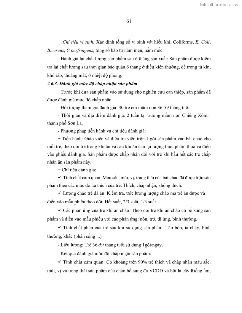Luận án tiến sĩ dinh dưỡng Hiệu quả bổ sung đa vi chất dinh dưỡng và bột lá Riềng ấm lên tình trạng dinh dưỡng và miễn dịch của trẻ em 36-59 tháng tuổi dân tộc Thái tại thành phố Sơn La, tỉnh Sơn La - 6 Trang 72