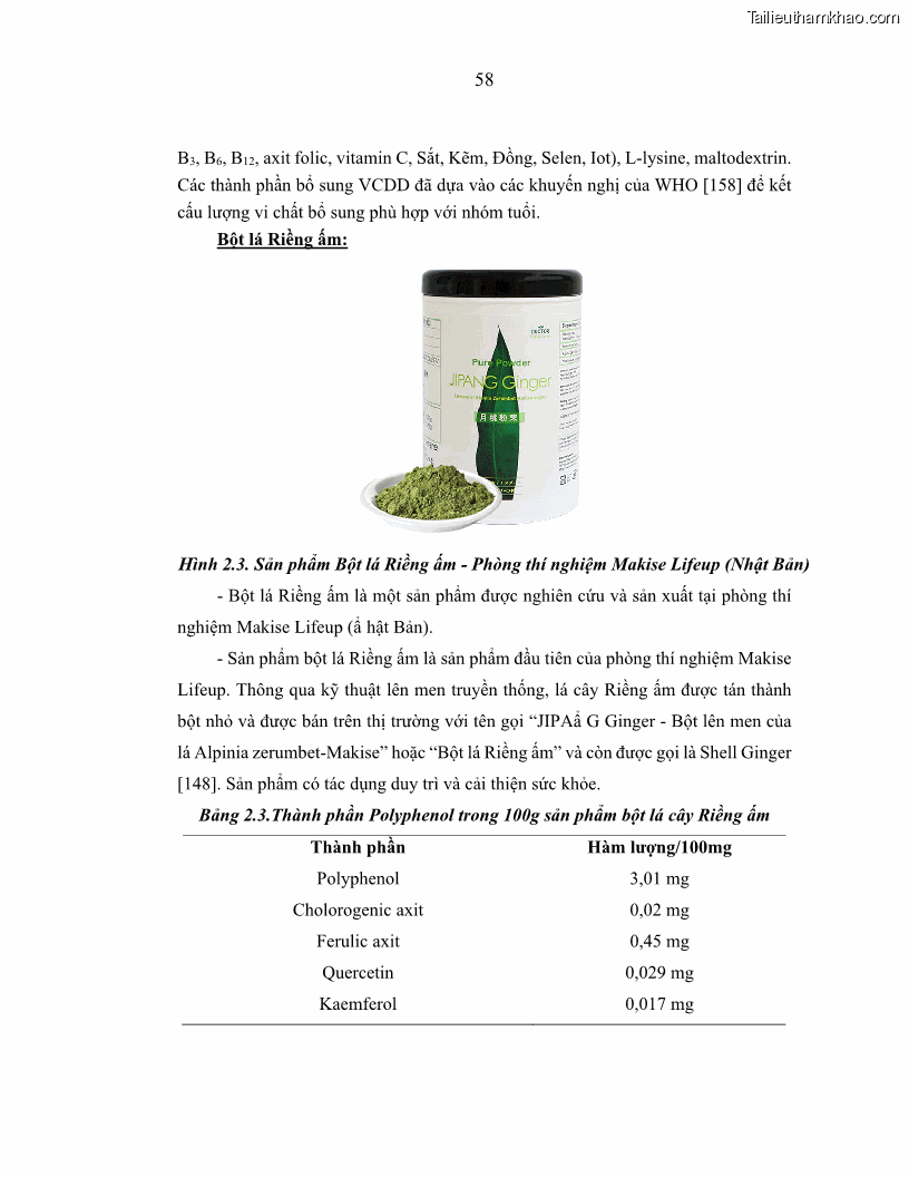 Luận án tiến sĩ dinh dưỡng Hiệu quả bổ sung đa vi chất dinh dưỡng và bột lá Riềng ấm lên tình trạng dinh dưỡng và miễn dịch của trẻ em 36-59 tháng tuổi dân tộc Thái tại thành phố Sơn La, tỉnh Sơn La - 6 Trang 69